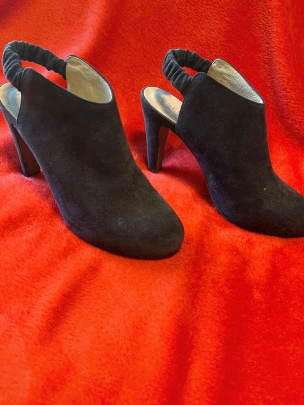 See By Chloe Black Suede Slingback Block Heels